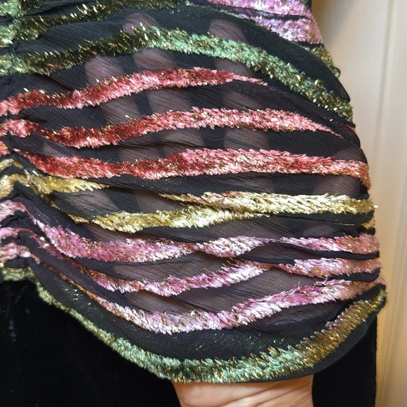 Vintage 80’s Vicky Tiel Black Velvet & Silk Cocktail Dress Size 10 Vintage - Picture 10 of 16